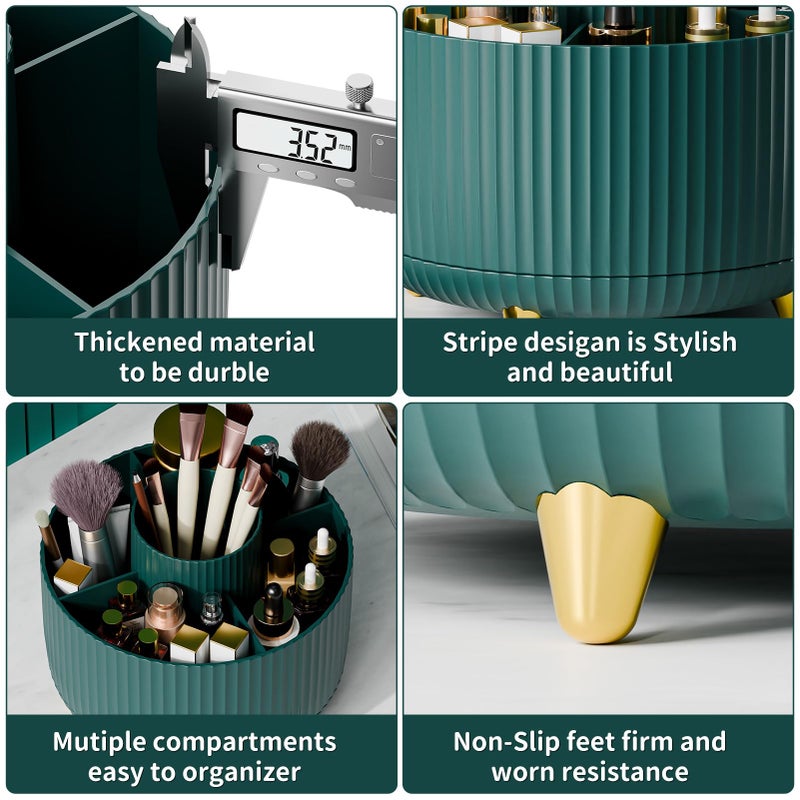 fanado 360 Rotate Makeup Brush Holder Organizer, Makeup Organizers Countertop, Makeup organization and Skincare Storage for Vanity, Desktop, Bathroom (Green) - Image 5